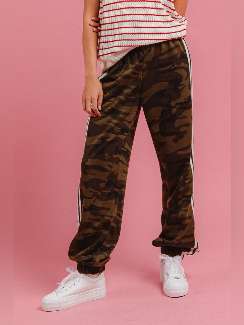 BiBi Side Lines Camouflage Track Pants
